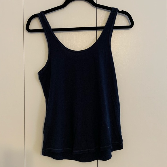 Navy Ruffled Tank - Picture 2 of 3